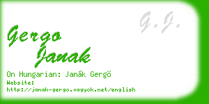 gergo janak business card